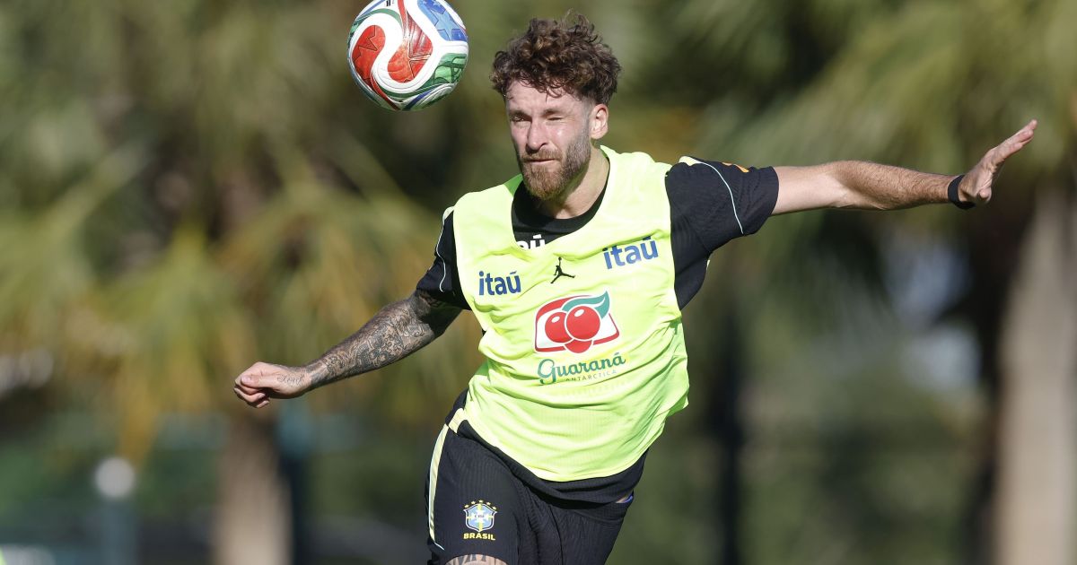 Léo Pereira durante primeiro treino da Seleção Brasileira em Orlando