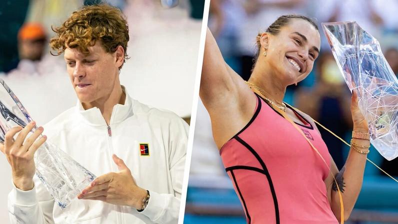 Jannik Sinner e Aryna Sabalenka (Fotos: Miami Open)