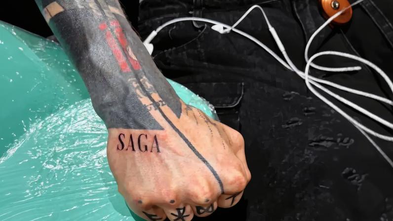 MGK added some new ink to his collection.