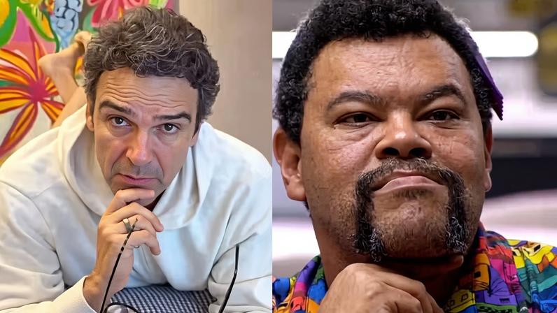 Tadeu Schmidt revela 'mensagem subliminar' na eliminação de Babu Santana no BBB 26 — Foto: Reprodução/Instagram e Globoplay