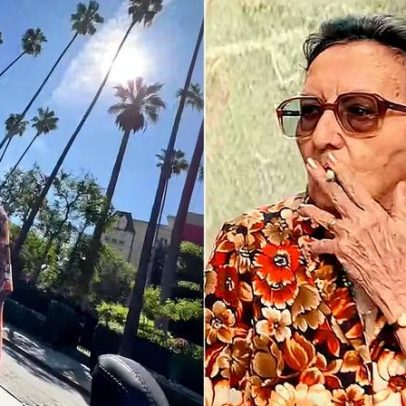 Kleber Mendonça Filho passeia com totem de Tania Maria em Los Angeles