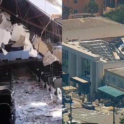 Telhado de igreja desaba no centro de Londrina