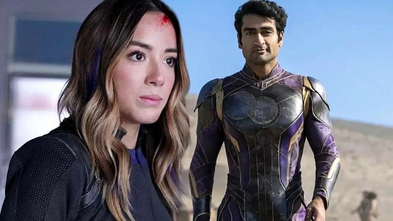 Montagem com fotos de Kumail Nanjiani e Chloe Bennet, atores confirmados na quarta temporada de The White Lotus