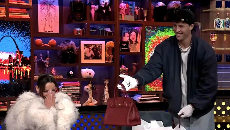 Rob Rausch gifted Maura Higgins a Birkin on “Watch What Happens Live” Wednesday.