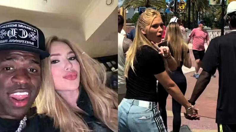 Virginia Fonseca e Vini Jr. passeiam de mãos dadas em Disney após amistoso