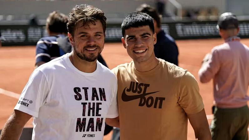 Stan Wawrinka e Carlos Alcaraz (Foto: FFT)
