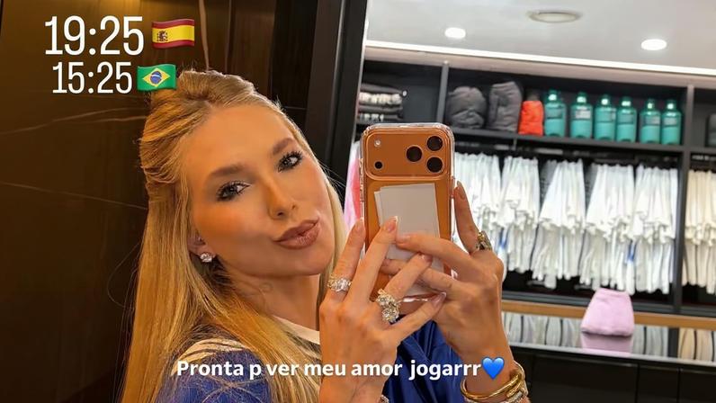Virginia Fonseca aparece pronta para jogo de Vini Jr