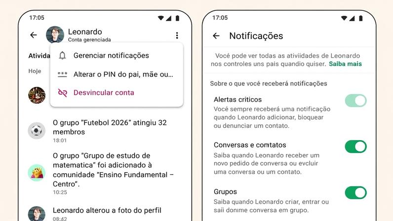 WhatsApp permite que pais e responsáveis gerenciem contas dos filhos — Foto: Divulgação/WhatsApp