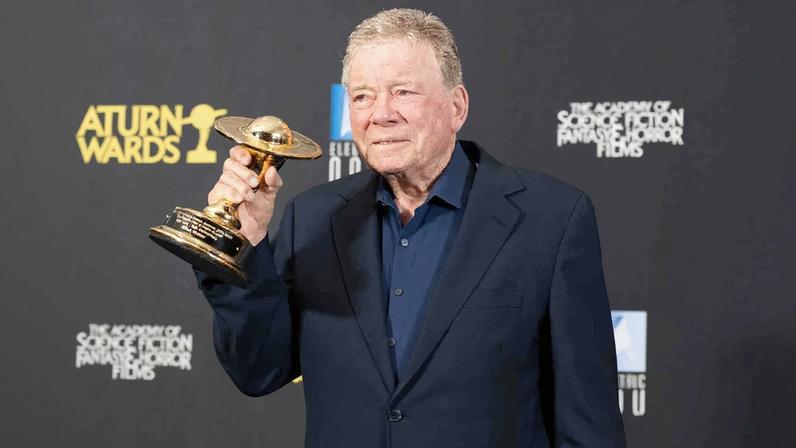 William Shatner (pictured here during the 53rd annual Saturn Awards) shattered his right shoulder after falling off one of his horses and must undergo surgery.