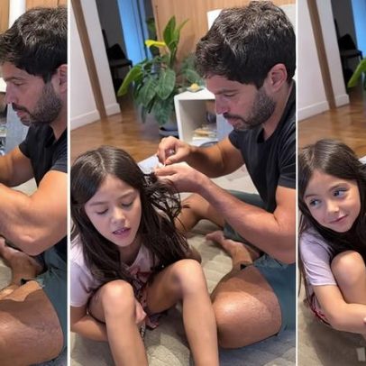 Duda Nagle ensina truque para tirar chiclete do cabelo de Zoe