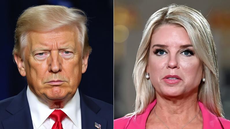 Donald Trump e Pam Bondi. Foto: Charly Triballeu e Olivier Douliery/AFP