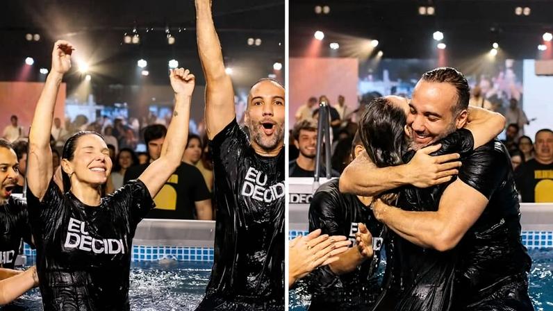 Jornalista esportivo e esposa são batizados em igreja em SP