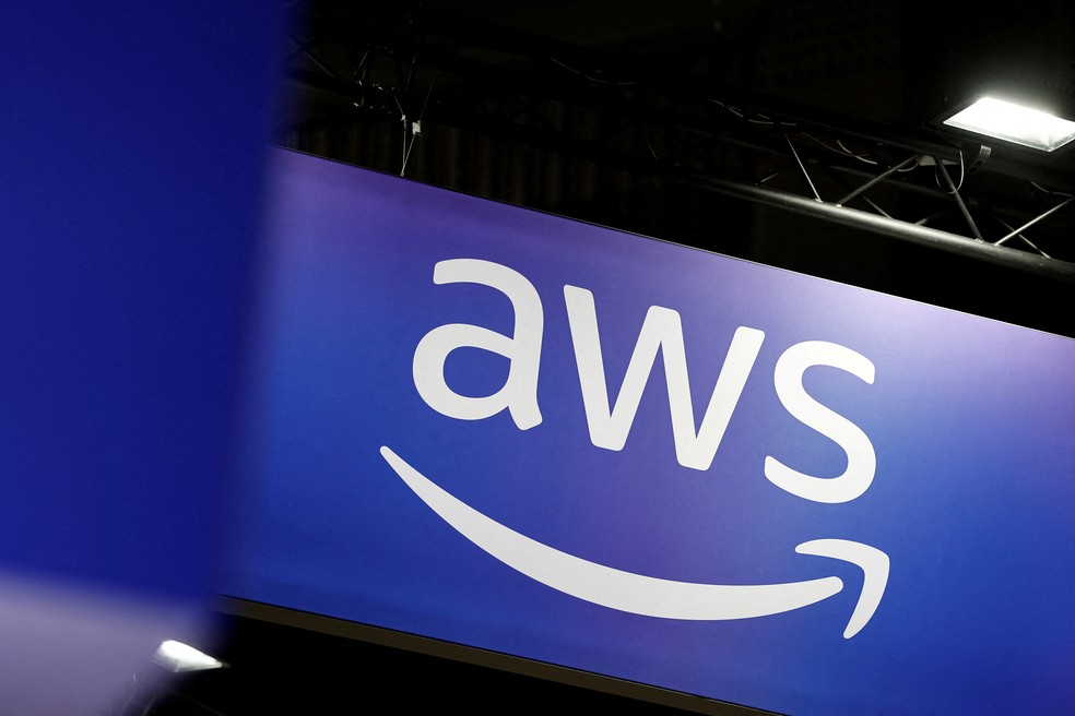 Logotipo da Amazon Web Services (AWS) — Foto: REUTERS/Benoit Tessier/Foto de Arquivo