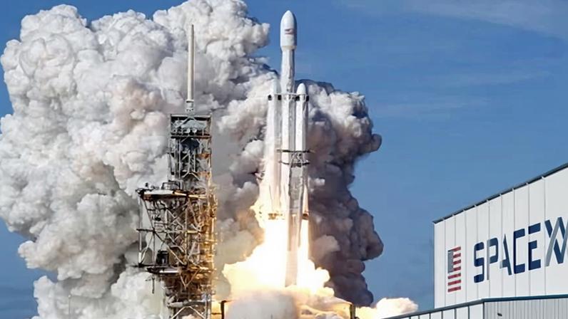 A Falcon 9 SpaceX rocket lifts off Cape Canaveral, Florida.