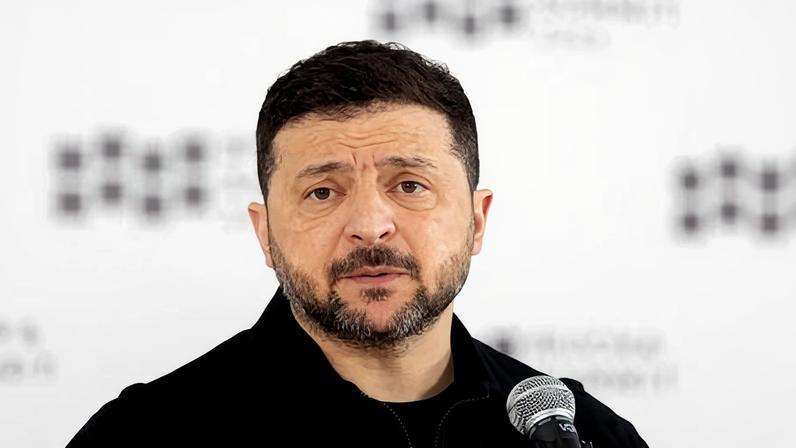 Volodymyr Zelenskyy pictured yesterday.