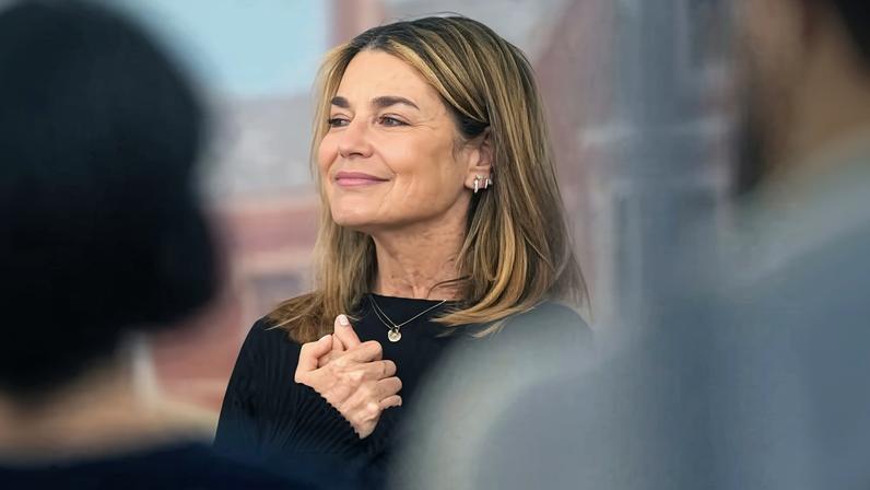 Savannah Guthrie visiting Today show colleagues at Rockefeller Plaza last month