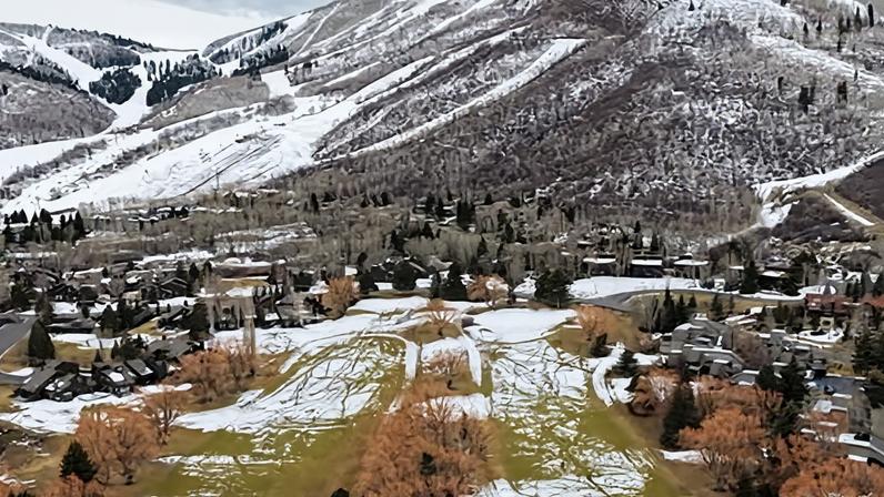 Patchy snow on a golf course, which is normally used for cross-country skiing, in Park City, Utah. The snowpack is a crucial source of water for millions.