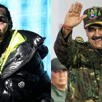 6ix9ine comemora libertação exibindo brinquedo SpongeBob assinado por Maduro