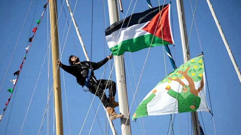 Ativistas embarcaram em Marselha rumo a Gaza neste sábado 4 – foto: Clement Mohudeau/AFP