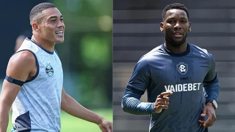 Carlos Vinícius, do Grêmio, e Patrick de Paula, do Remo