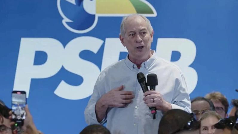 Ciro Gomes em ato de filiação ao PSDB. Foto: Reprodução