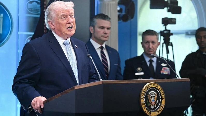 O presidente dos EUA, Donald Trump, em pronunciamento em 6 de abril de 2026, na Casa Branca. Foto: Saul Loeb/AFP