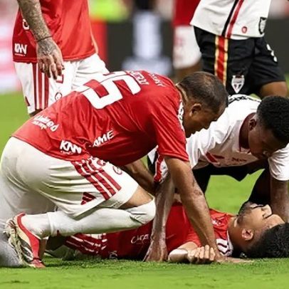 Bruno Tabata deixa Inter x São Paulo após choque de cabeça