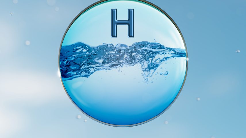 A water drop containing hydrogen