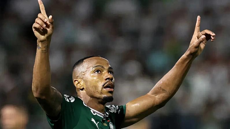 Marlon Freitas celebra gol marcado pelo Palmeiras (Foto: Cesar Greco/Palmeiras/by Canon)