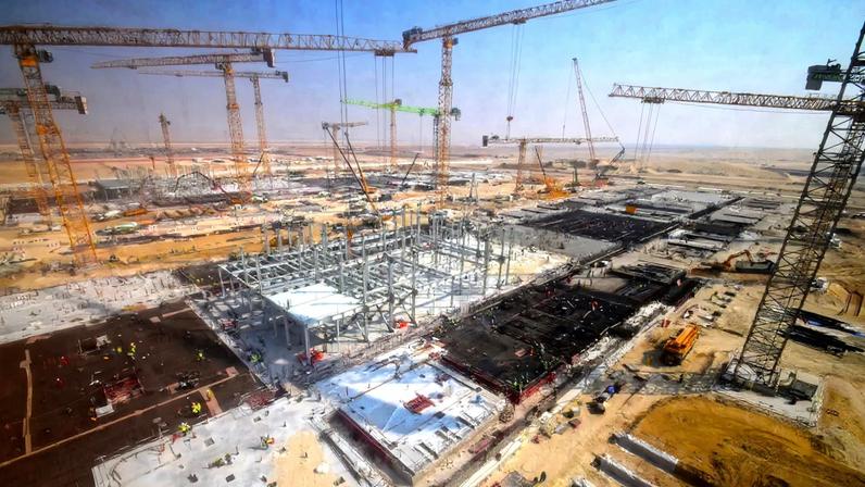 An October 2025 image of OpenAI’s UAE Stargate data center under construction.