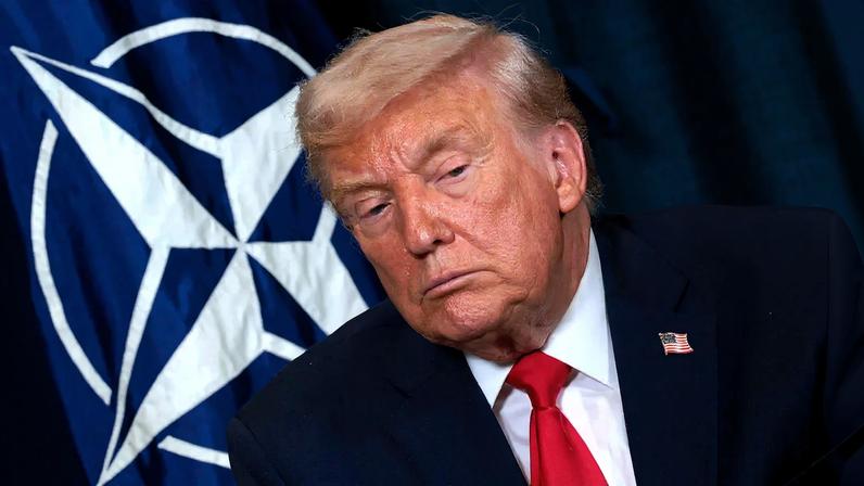 U.S. President Donald Trump attends a bilateral meeting with NATO chief Mark Rutte (not pictured) on the sidelines of the World Economic Forum in Davos, Switzerland, on Jan. 21.