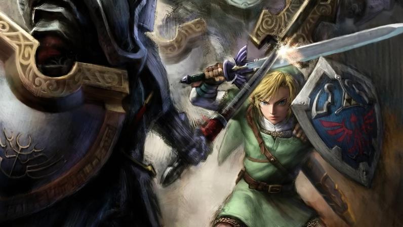 Link fights a knight.
