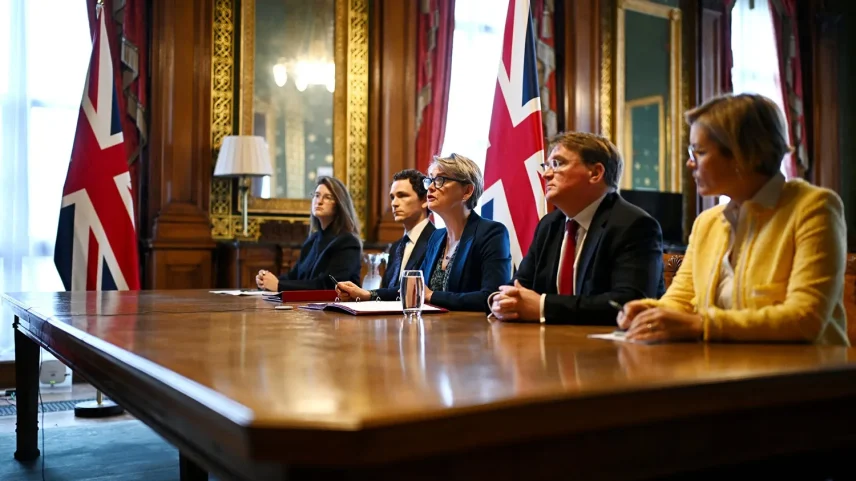 British Foreign Secretary Yvette Cooper hosts a virtual summit in London.
