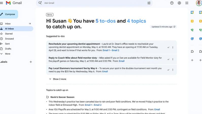 AI Inbox do Google chega aos assinantes Ultra