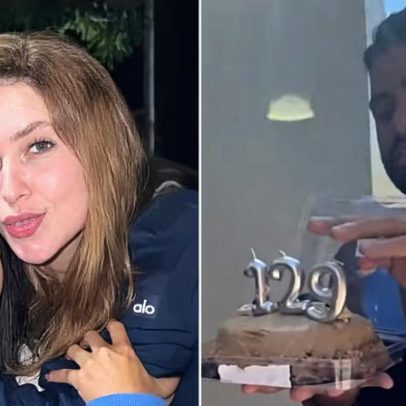 Irmã de Zé Felipe e amigos levam bolo a Virginia Fonseca e vela de 129 anos