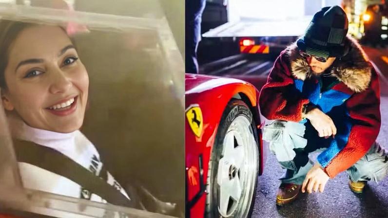 Hamilton faz drift com Kim Kardashian em Ferrari durante torneio no Japão