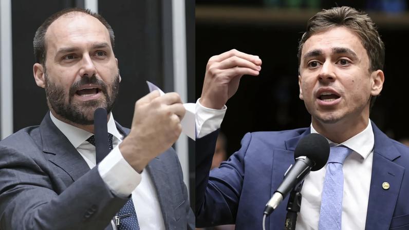 Eduardo Bolsonaro e Nikolas Ferreira retomam troca de farpas