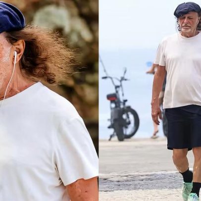 Aos 79 anos, Alceu Valença caminha 8km pela orla do Rio