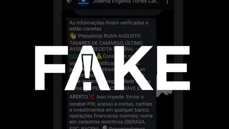 Golpe por WhatsApp alerta falso da Receita Federal sobre CPF e PIX