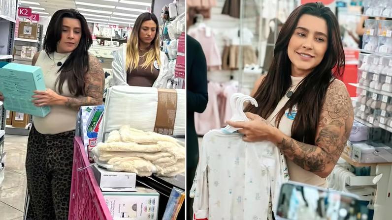 Lauana Prado faz enxoval do primeiro filho nos EUA após turnê no país
