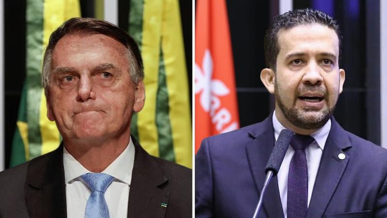 O ex-presidente Jair Bolsonaro (PL) e o deputado federal André Janones (Rede-MG)