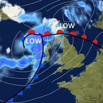 Previsão do tempo na Escócia diante da passagem da Tempestade Dave