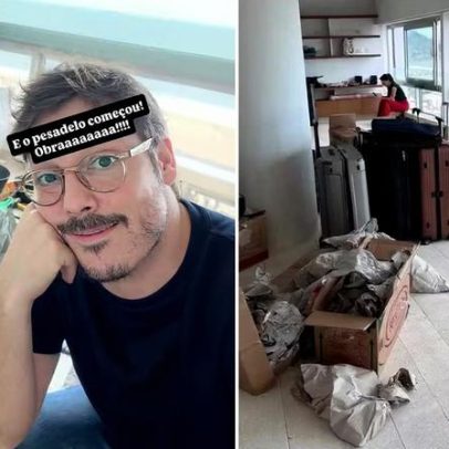 Fábio Porchat mostra mudanças na reforma e obra dos pedreiros