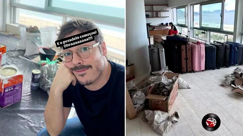 Fábio Porchat mostra mudanças na reforma e obra dos pedreiros