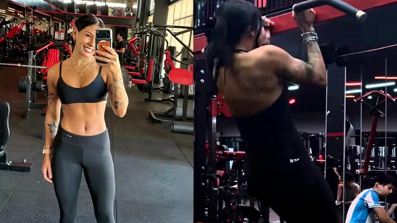 Ana Castela exibe músculos das costas durante treino — Foto: Reprodução/ Instagram