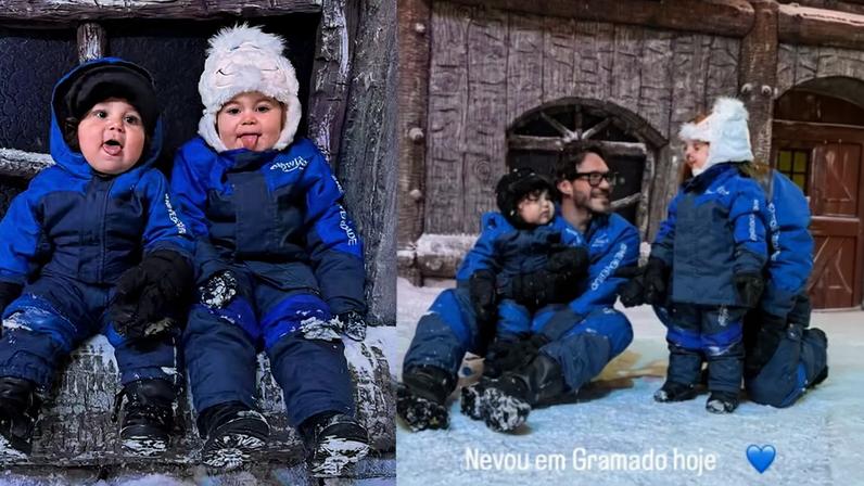 Eliezer e Viih Tube levam filhos para ver neve em Gramado — Foto: Reprodução/ Instagram