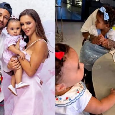 Bruna Biancardi comemora 9 meses da filha Mel ao lado de Neymar