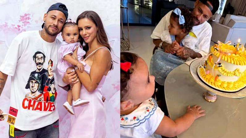 Bruna Biancardi celebra 9 meses da filha caçula, Mel, ao lado de Neymar — Foto: Reprodução/@raphaelgiane /Instagram