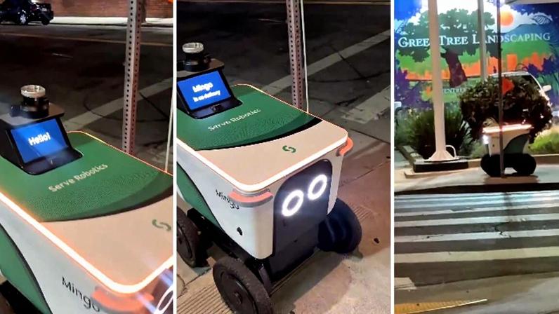 Delivery bot substitui trabalhador e solicita ajuda a homem; resposta gera reação