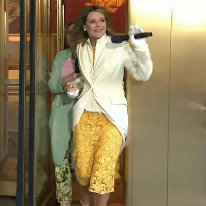 Savannah Guthrie se emociona ao cumprimentar fãs no retorno após ausência